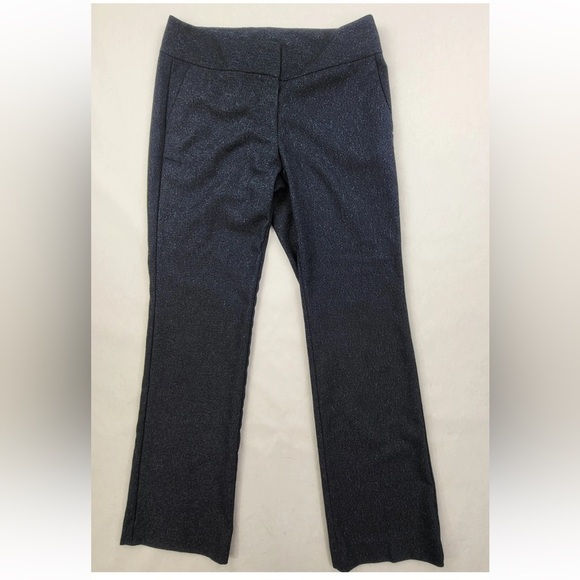 Ann Taylor Women's Dress/Career Pants Size 8 curvy Blue Speck Slash Pockets - Picture 1 of 8